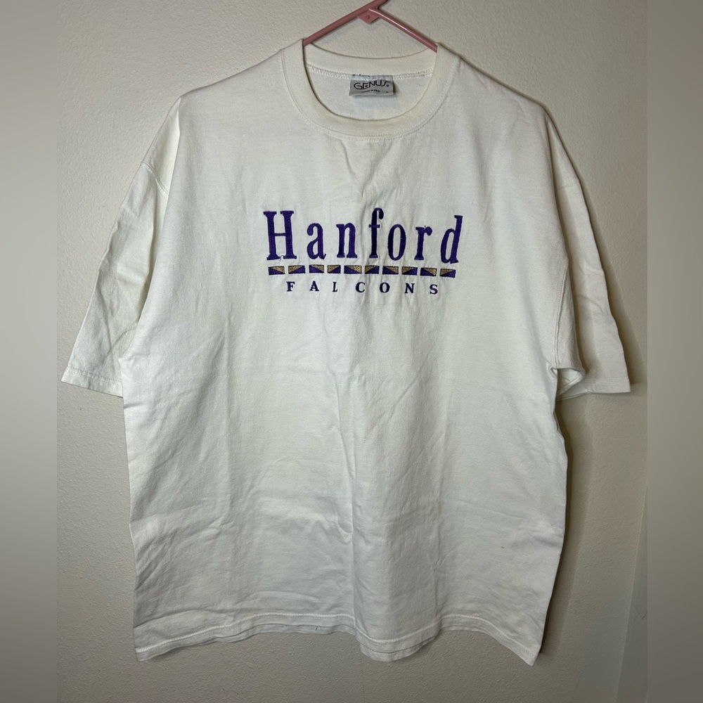 Vtg Genius Hanford Falcons Purple And Gold Washington State School T Shirt Sz Lg